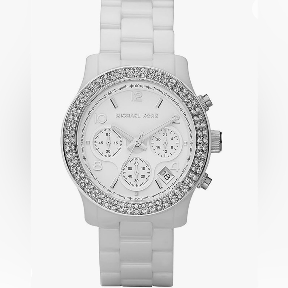 Michael Kors White Ceramic Chronograph Watch